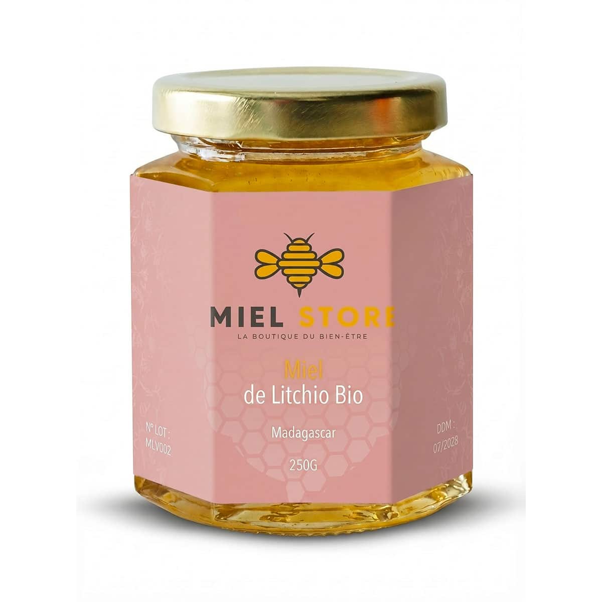 Miel de flores de lichi ecológica - Miel de Madagascar - 250 g