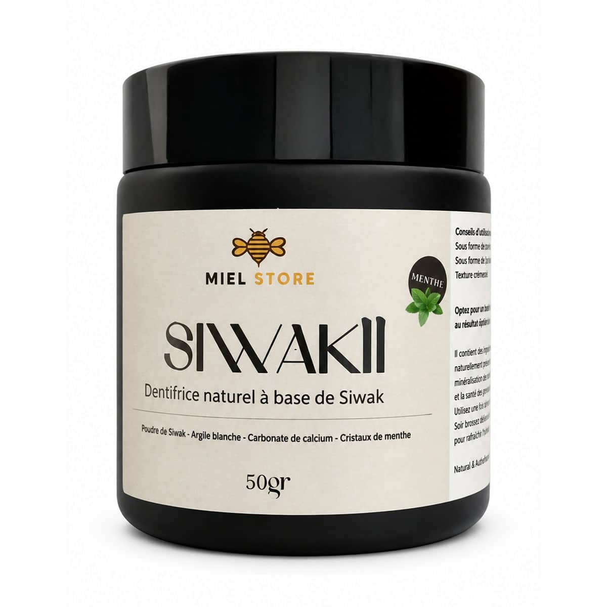 Dentifricio naturale con Siwak e menta - Igiene quotidiana - Formula senza fluoro